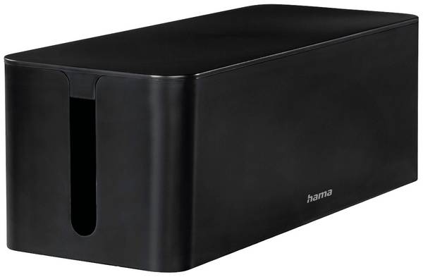 hama 00221012 Kabelbox "Maxi", für Steckdosenleiste, 40,6 x 15,6 x 13,5 cm, Schwarz