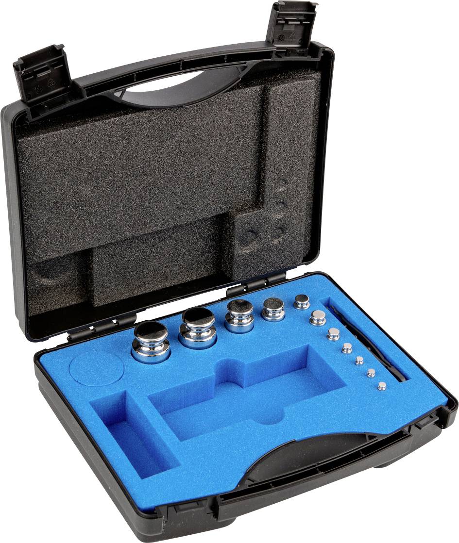 Kern 304044 Gewichtsatz 304-044, OIML-Klasse E1, Nennwert 1 g - 200 g, Knopf, Edelstahl poliert, im Kunststoffkoffer