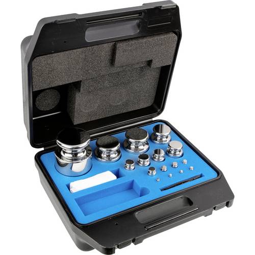 Kern 304084 Gewichtsatz 304-084, OIML-Klasse E1, Nennwert 1 g - 5 kg, Knopf, Edelstahl poliert, im Kunststoffkoffer