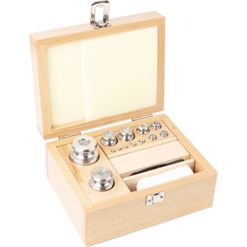 Kern 35406 Gewichtsatz 354-06, OIML-Klasse M2, Nennwert 1 g - 1 kg, Knopf, Edelstahl feingedreht (OIML), im Holzetui