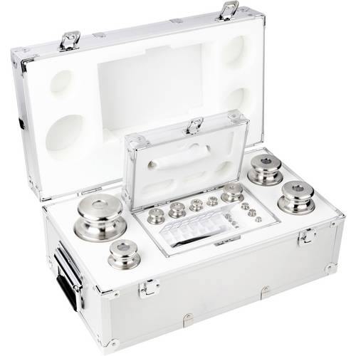 Kern 354086 Gewichtsatz 354-086, OIML-Klasse M2, Nennwert 1 g - 5 kg, Knopf, Edelstahl feingedreht, im Aluminiumetui