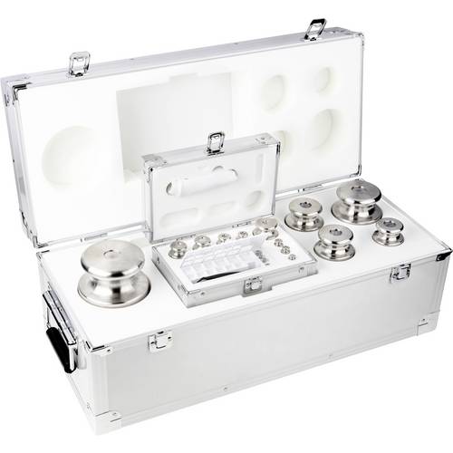 Kern 354096 Gewichtsatz 354-096, OIML-Klasse M2, Nennwert 1 g - 10 kg, Knopf, Edelstahl feingedreht, im Aluminiumetui