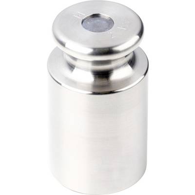 Metallisches Gewicht mit schlanker zylindrischer Form und abgerundeter Spitze, auf der '1 kg' eingraviert ist.