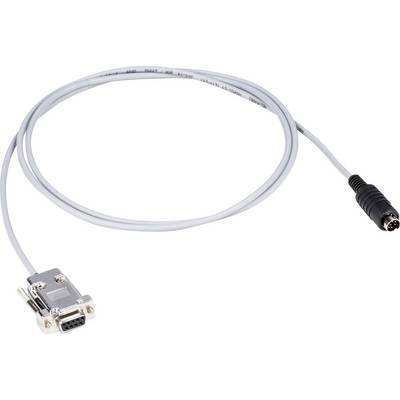 Kabel mit RS232-Stecker und Rundstecker auf der anderen Seite, geeignet für Datenverbindungen zwischen Geräten.