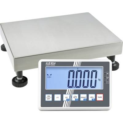 Elektronische Waage mit digitalem Display zeigt '0,000 kg'. Robuste Plattform und Anzeige mit Funktionen wie Tara und Druckoptionen.