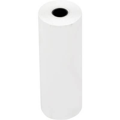 Eine weiße Papierrolle stehend aufrecht.
