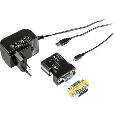 'USB-Adapter-Set mit Netzteil, USB- auf RS232-Adapter und Geschwindigkeitsregler. Ideal für serielle Verbindungen.'