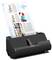 Ein Epson-Scanner scannt ein Dokument mit farbigen Diagrammen und Text, der 58 Meter und 36 Meter anzeigt. Das Thema ist Statistiken.