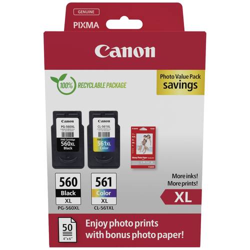 Thumbnail - Canon Druckerpatrone PG-560XL+CL-561XL Original 2er-Pack Schwarz, Color 3712C008