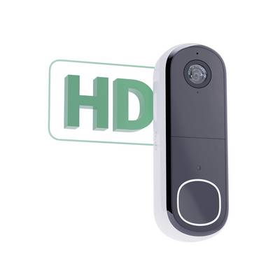 Video-Türklingel in Weiß und Schwarz mit HD-Kamera vorne.