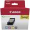 Canon Tintenpatronen, Modell CLI-571. Verpackung mit vier Farben: Cyan, Magenta, Gelb, Schwarz. Verpackung recycelbar.