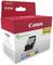 'Canon PIXMA Multi Value Pack' Druckerpatronen in einer rot-weißen, recyclebaren Verpackung mit vier Farben: Cyan, Magenta, Gelb, Schwarz.