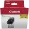 'Canon PIXMA' - Doppelte Tintenpatronenpackung, enthält zwei Patronen PGI-525BK. Kennzeichnet '100% recycelbare Verpackung'.