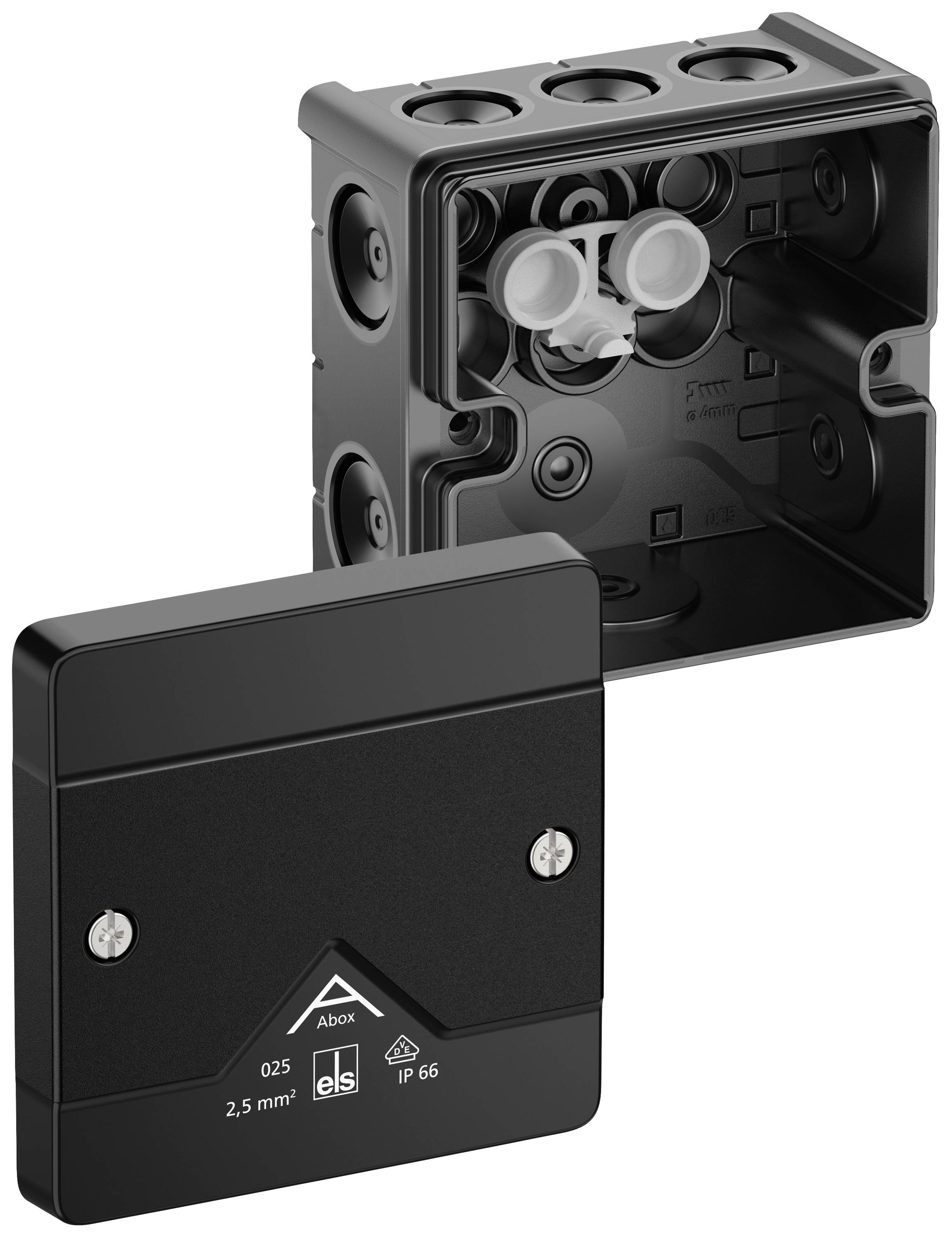 Spelsberg 80200001 Junction Box black 85x85x52mm IP66 VDE certified