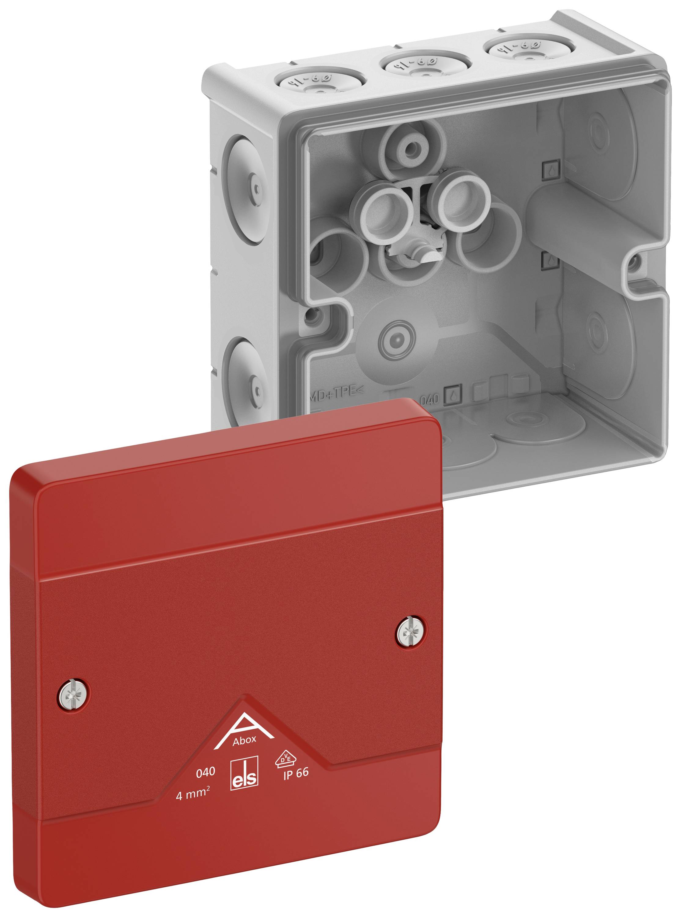 Spelsberg 80470001 Abzweigkasten (L x B x H) 102 x 102 x 57 mm Grau, Rot IP66 1 St.