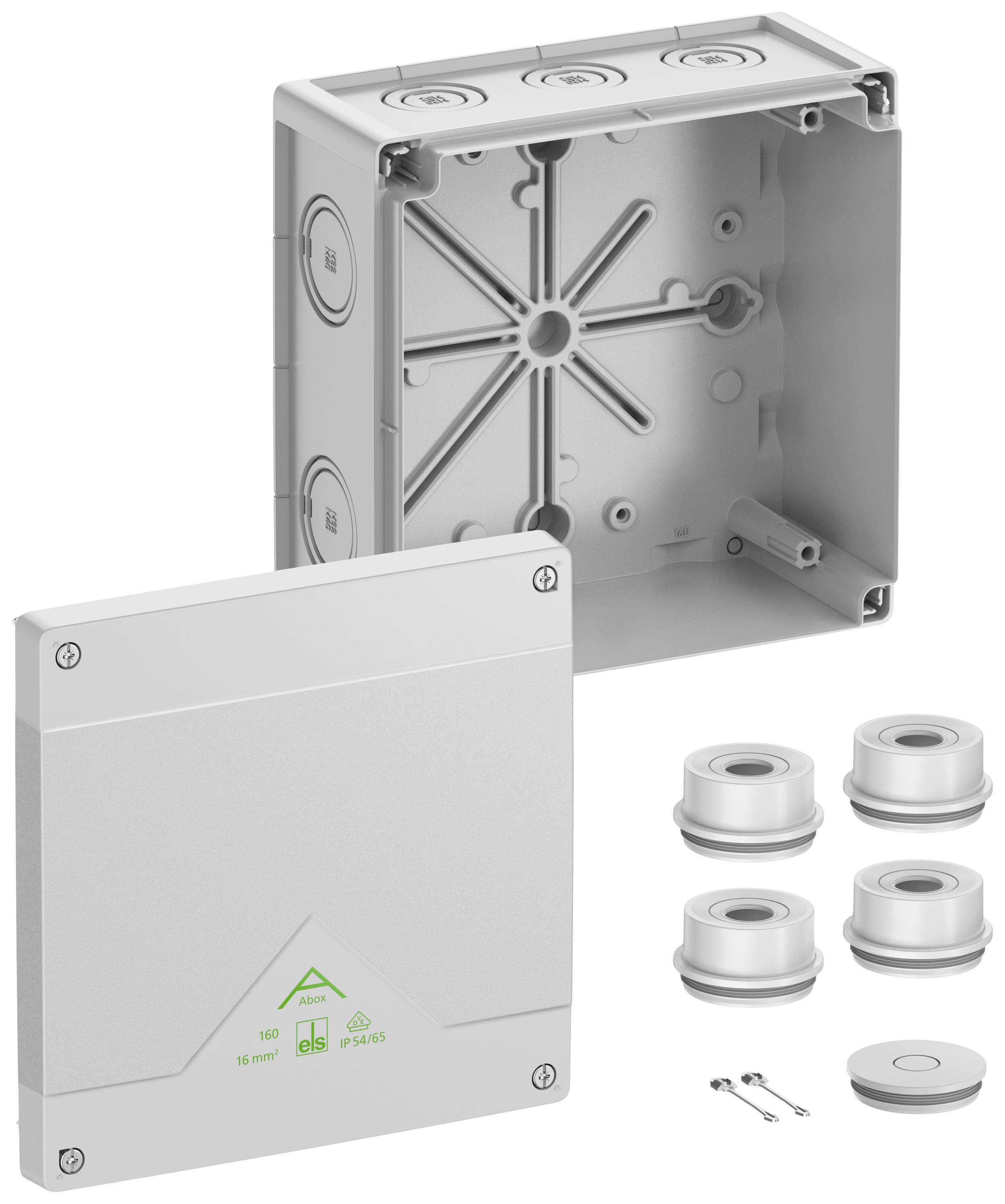 Spelsberg 81640001 Abzweigkasten (L x B x H) 182 x 182 x 90 mm Grau IP66 1 St.