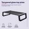 'Getemperte Glasplatte oben - Hält bis zu 10 kg, Fläche 41x22 cm. Elegantes und schlankes Design.'
