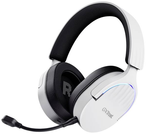 Trust GXT491 FAYZO  Over Ear Headset Bluetooth® Virtual Surround Weiß  Surround-Sound, Mikrofon-Stummschaltung, Lautstärkeregelung Gaming