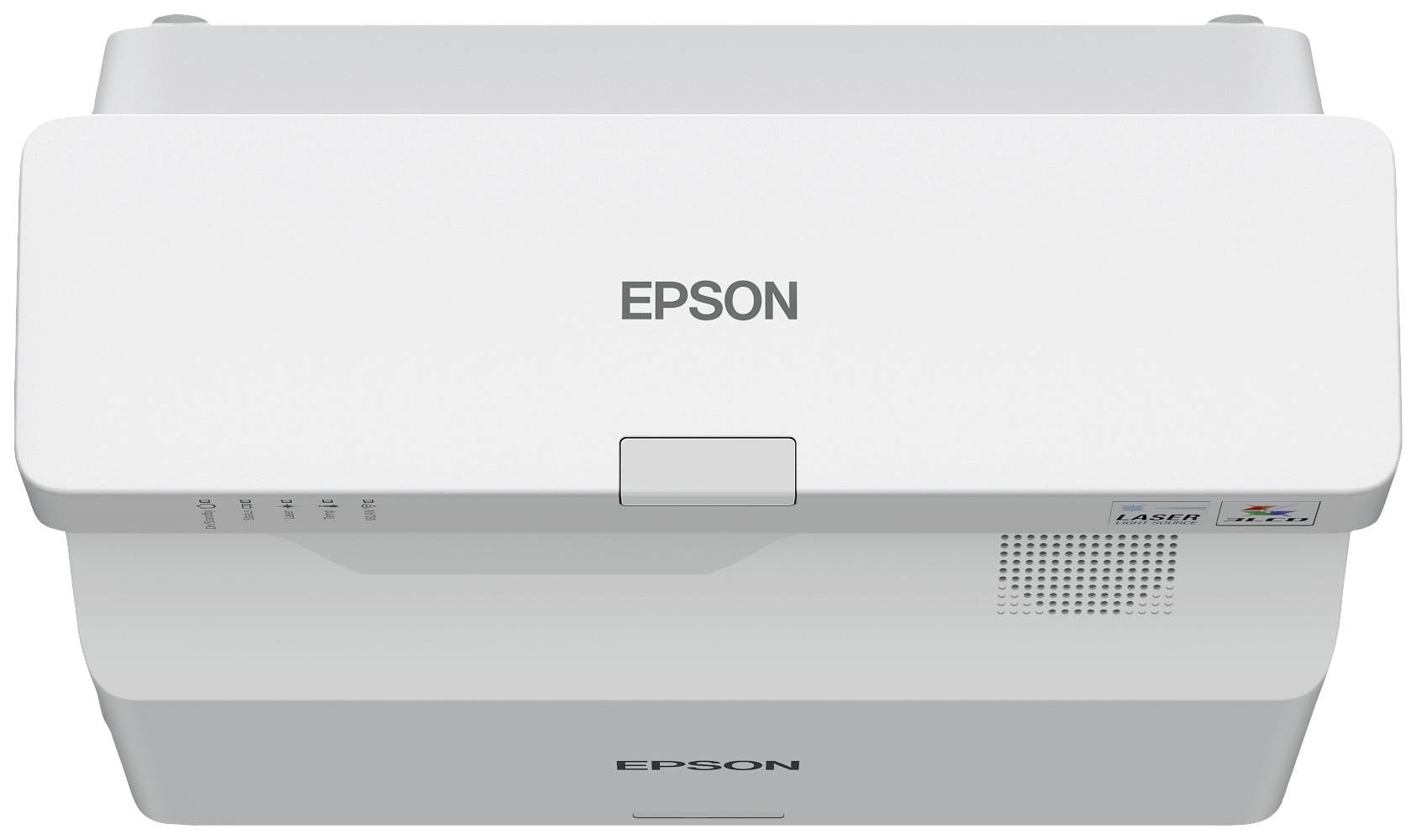 Ein weißer Epson-Drucker von oben betrachtet. Deutlich sichtbar sind das Epson-Logo und Bedienelemente oben links.