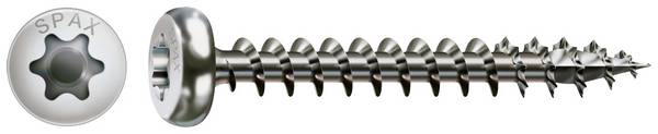SPAX 0207000500303 R 88093 Ruko m.Spitze/T-STAR VG Halbrund-Holzschraube 5 mm 30 mm T-STAR plus Edelstahl A2 200 St.