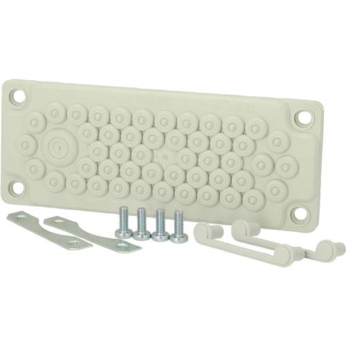 Fibox FMF 50 Kabeldurchführungsplatte Polycarbonat Lichtgrau (RAL 7035) 1 St.