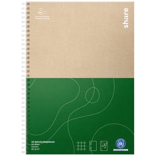 share Collegeblock 4-0016-A4 DIN A4 kariert Anzahl der Blätter: 80