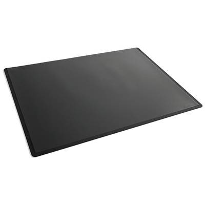 Eine große schwarze Schreibunterlage aus Leder mit leicht strukturierter Oberfläche. Geeignet für Schreibtische, schützt und dekoriert.