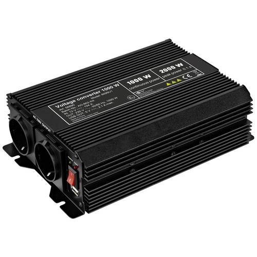 Thumbnail - Goobay 58890 12V auf 230V Spannungswandler, DC AC Wandler 1000W, Kfz Autobatterie Anschluss Batteriekabel, USB Buchse