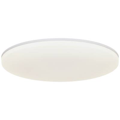 Runde, flache Deckenleuchte mit schlichtem, weißem Design. Geeignet für moderne Innenräume, sorgt für gleichmäßige Beleuchtung.
