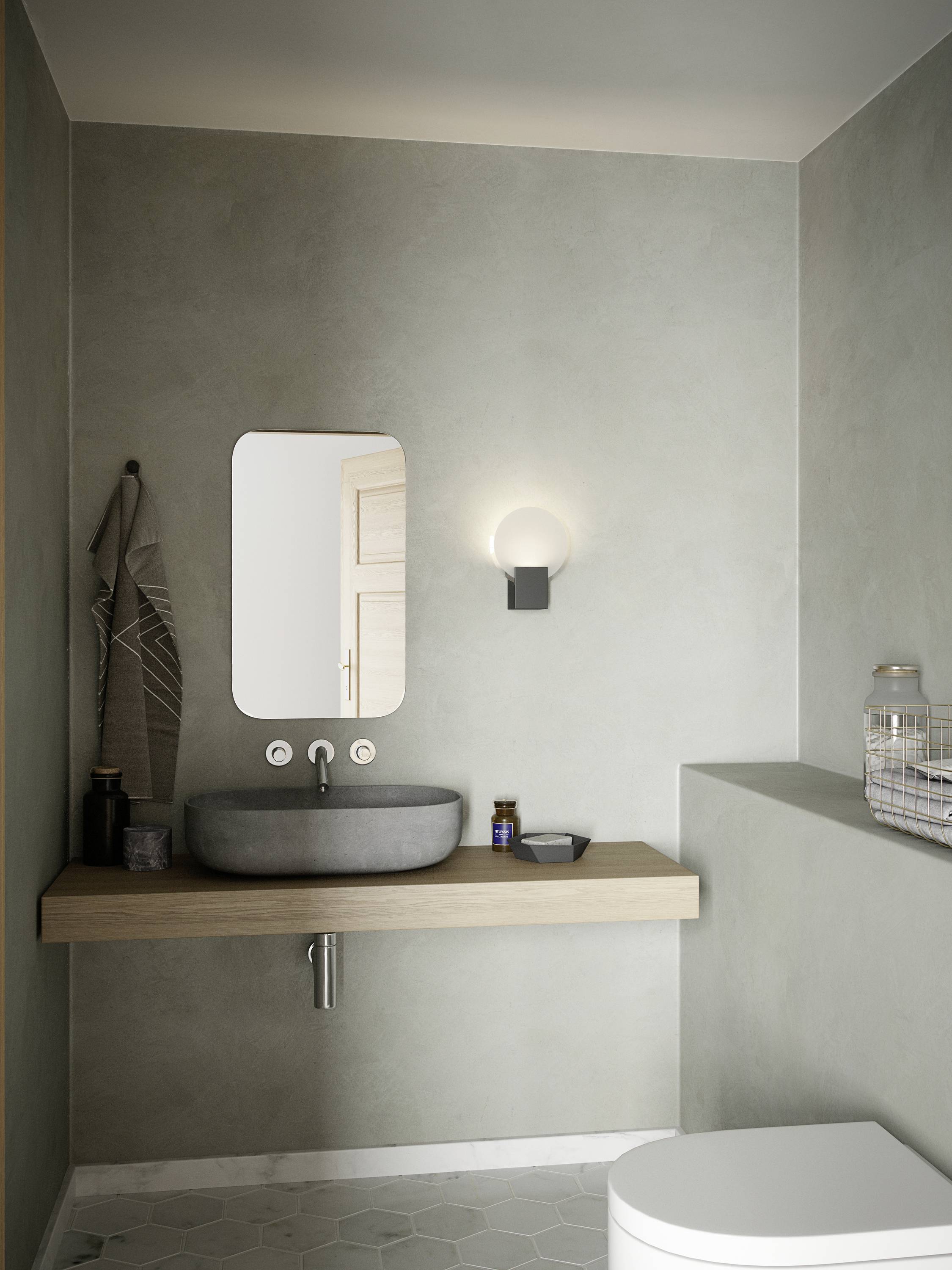 Nordlux Hester Wandleuchte Glas Schwarz - 9.5W 900lm - 930 Warmweiß | IP44 - Höchste Farbwiederga-5