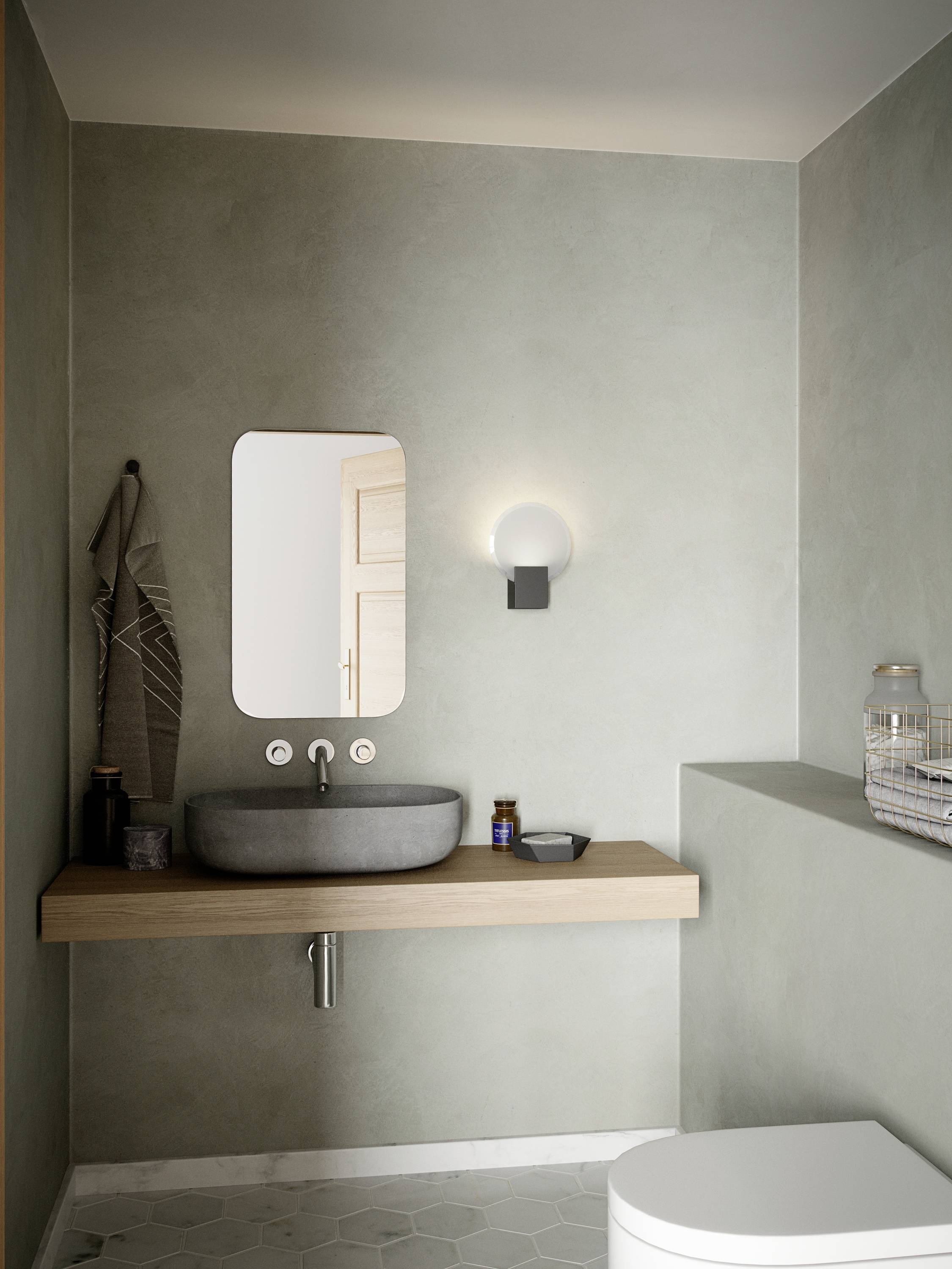 Nordlux Hester Wandleuchte Glas Schwarz - 9.5W 900lm - 930 Warmweiß | IP44 - Höchste Farbwiederga-7