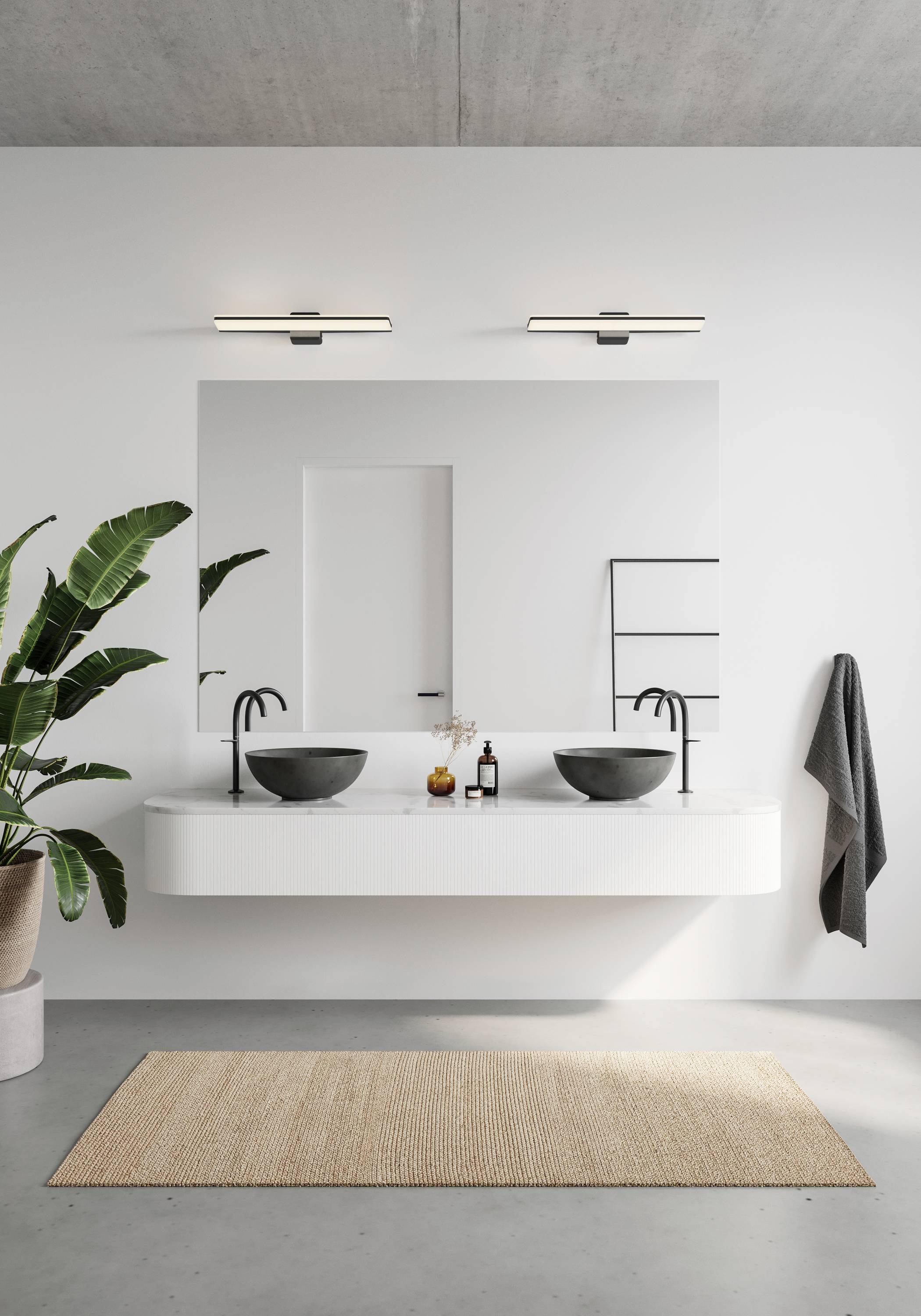 Nordlux Tinia 60 Wandleuchte Metall Schwarz - 24W 1800lm - 930-940 CCT | IP44 - Höchste Farbwiede-4