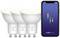 Drei LED-Glühbirnen von Nordlux neben einem Smartphone, das die Nordlux Smart-App zeigt, zur Steuerung der Beleuchtung per Bluetooth.