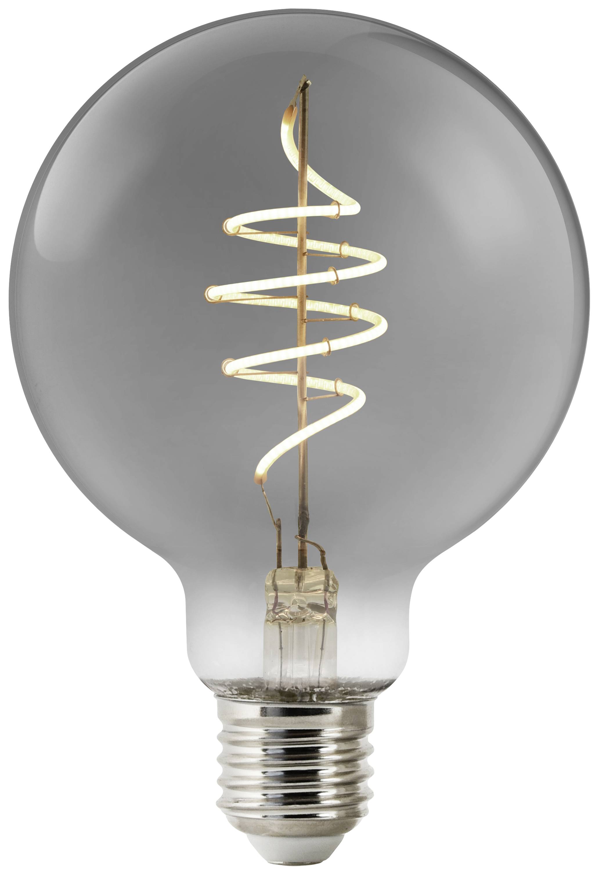Eine durchsichtige Glühbirne mit sichtbarem, spiralförmigem Glühfaden, symbolisiert innovative Beleuchtungstechnologie.