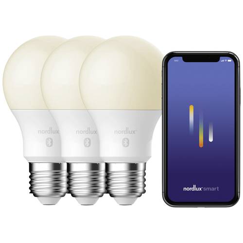 Nordlux 2270022701 LED EEK E (A - G) E27 Glühlampenform 7.00 W Warmweiß bis Kaltweiß 3 St.