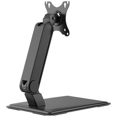 Ein höhenverstellbarer Monitorarm in Schwarz aus Metall, geeignet zur Befestigung eines Bildschirms.