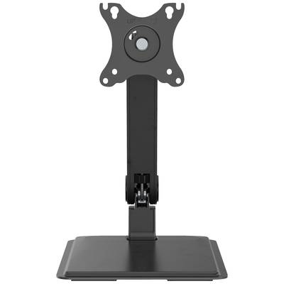 Ein schwarzer Monitorständer mit verstellbarer VESA-Halterung, geeignet für Desktop-Bildschirme.