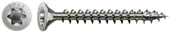 SPAX 1197000400253 R 88091 Senkkopf T-STAR Holzschraube 4 mm 25 mm T-STAR plus Edelstahl A2 200 St.