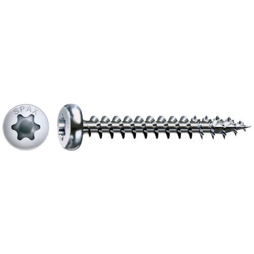 SPAX Universalschraube Holzschraube WIROX Vollgewinde Halbrundkopf T-STAR plus 4CUT-Spitze 5 x 25mm - 500 Stück