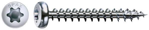 SPAX 0201010500605 R 88093 Ruko m.Spitze/T-STAR Halbrund-Holzschraube 5 mm 60 mm T-STAR plus Stahl WIROX 200 St.
