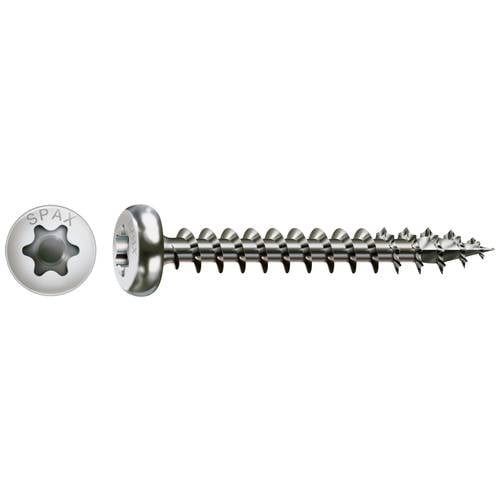 Thumbnail - SPAX Universalschraube Holzschraube Edelstahl A2 Vollgewinde Halbrundkopf T-STAR plus 4CUT-Spitze 4 x 40mm - 200 Stück