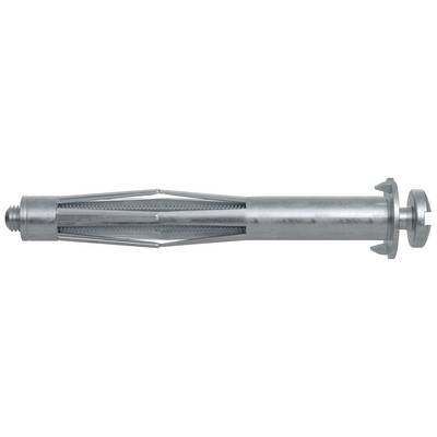 Metallabdichtungsankerschraube mit Gewindende und Schlitzmuffe, horizontal auf weißem Hintergrund dargestellt.