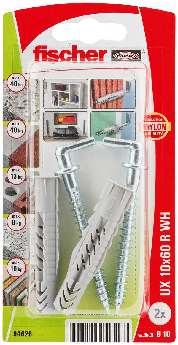 Fischer 094626 UX 10 x 60 R WH K NV Universaldübel 60 mm 1 Set