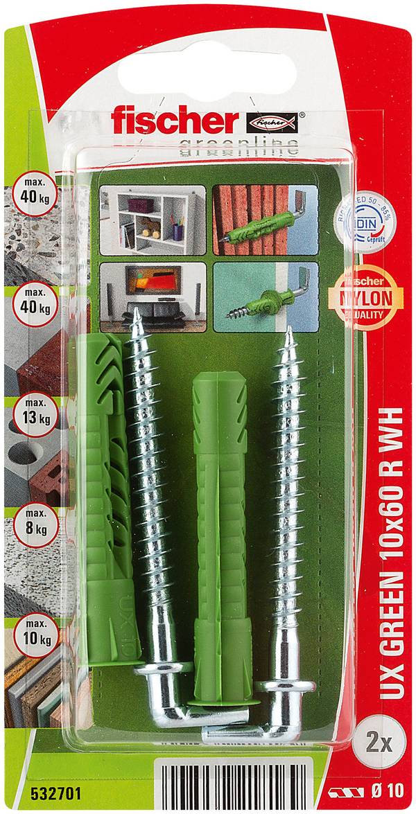 Fischer 532701 UX Green 10 x 60 R WH K NV Universaldübel 60 mm 10 mm 1 Set