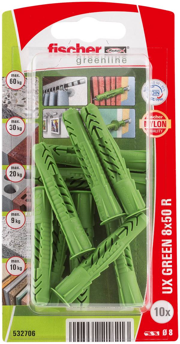 Fischer 532706 UX Green 8 x 50 R K NV Universaldübel 50 mm 8 mm 1 Set
