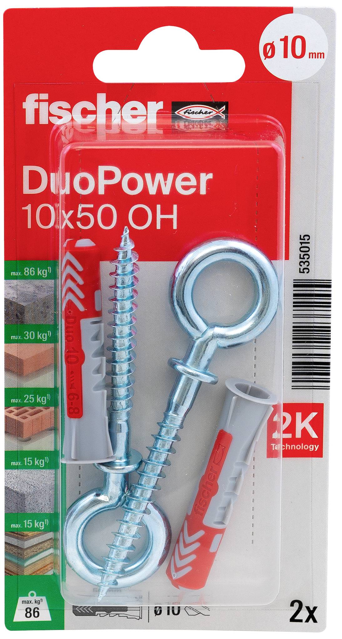 'Fischer DuoPower 10x50 OH Dübel und Schrauben Set für verschiedene Materialien, inklusive Montagetipps.'