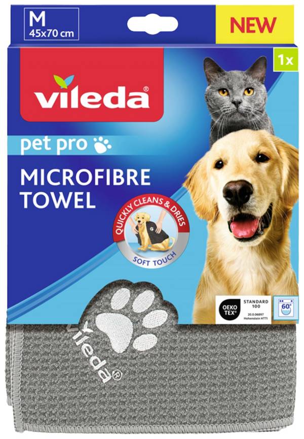 Vileda Pet Pro Microfibre Towel M Tierhandtuch  Kleider-Größe M 1 St.