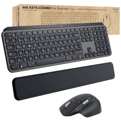 Logitech MX Keys Combo for Business 2. Gen  Tastatur, Maus-Set Kabellos    Graphit 2 Tasten 800 dpi 