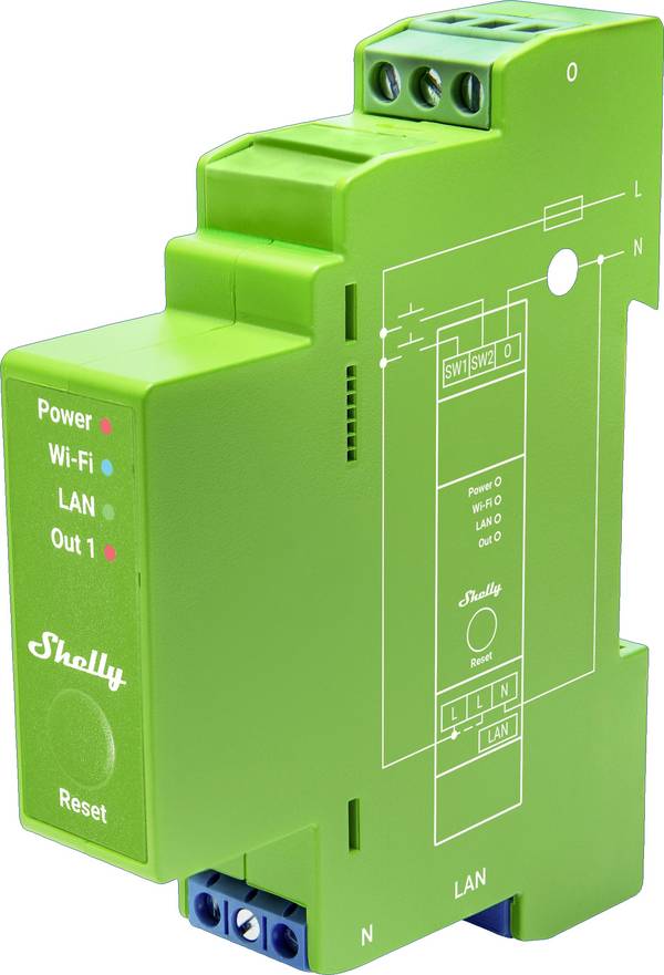 Shelly Shelly Pro Dimmer 1PM Shelly Hutschienenrelais Bluetooth, Wi-Fi