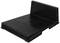 Schwarze, rechteckige Kunststoffablage mit erhöhtem Rand und gerillter Oberfläche, geeignet für Ordung auf Schreibtischen.